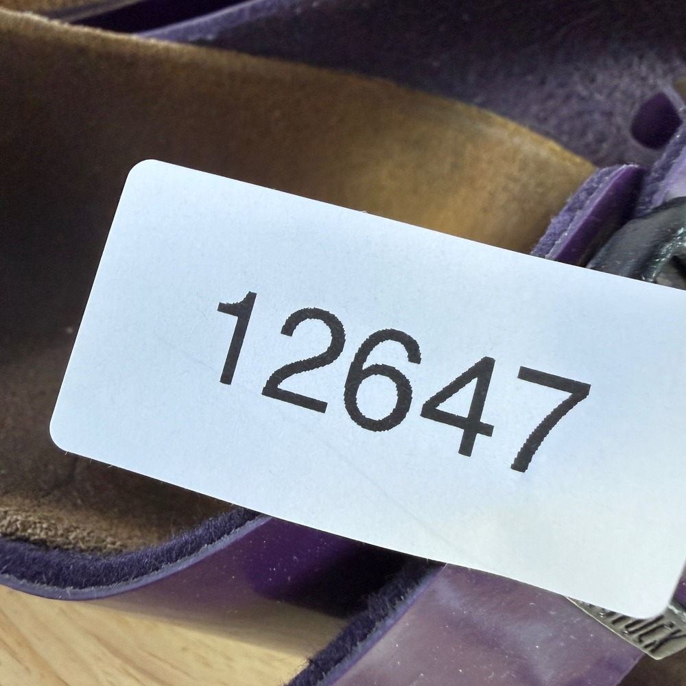 Birkenstock Arizona Patent Slide Sandals in Purple - Picture 10 of 10